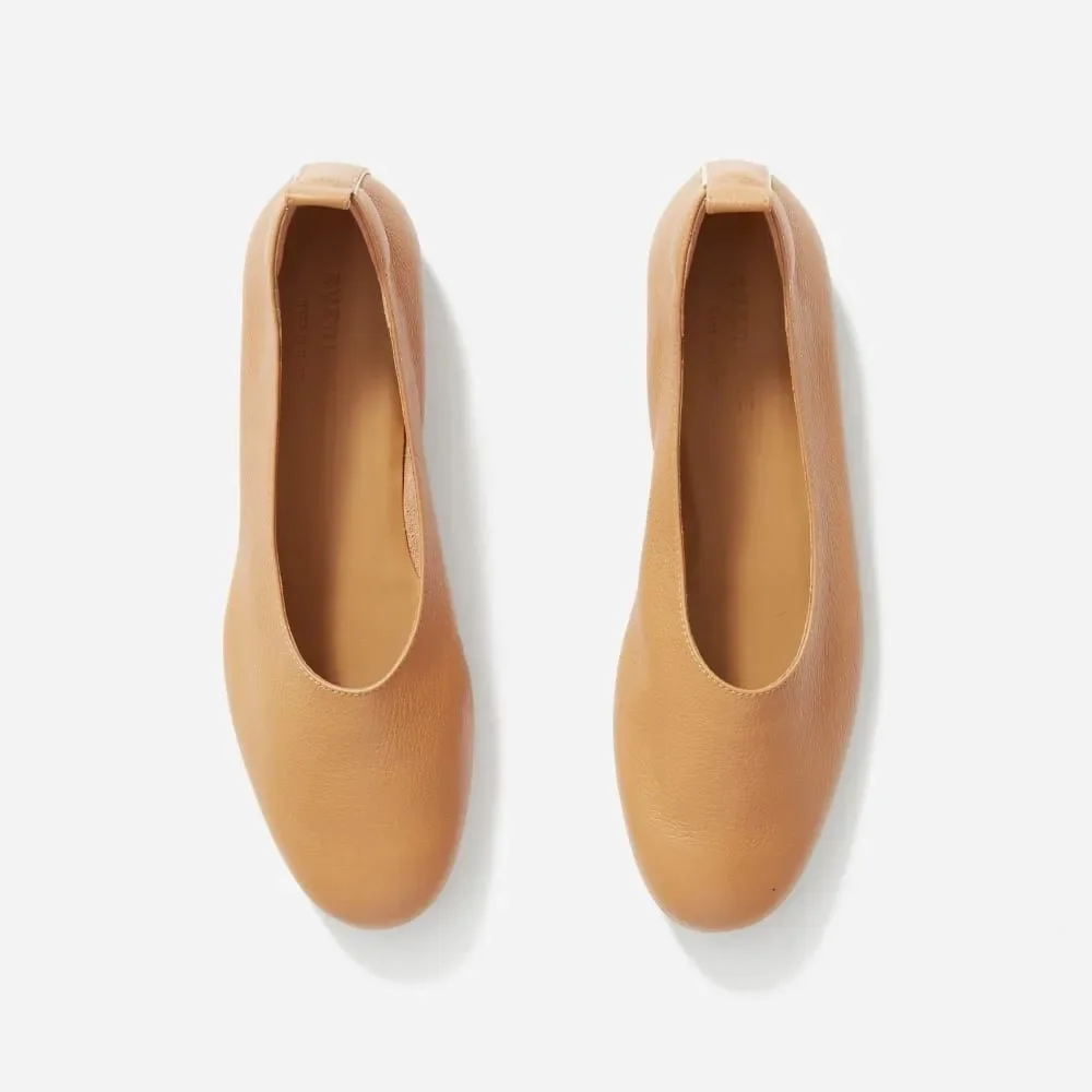 Everlane The Italian Leather Day Glove Caramel Ballets Flat Shoes Size 10.5 NWB